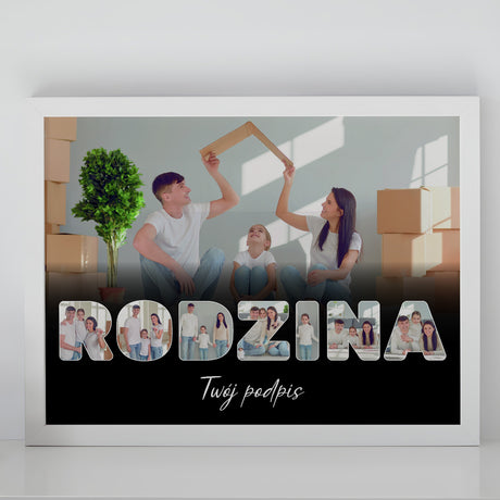 Wydruk w ramce 30x40 - Tekst: RODZINA - Poziom