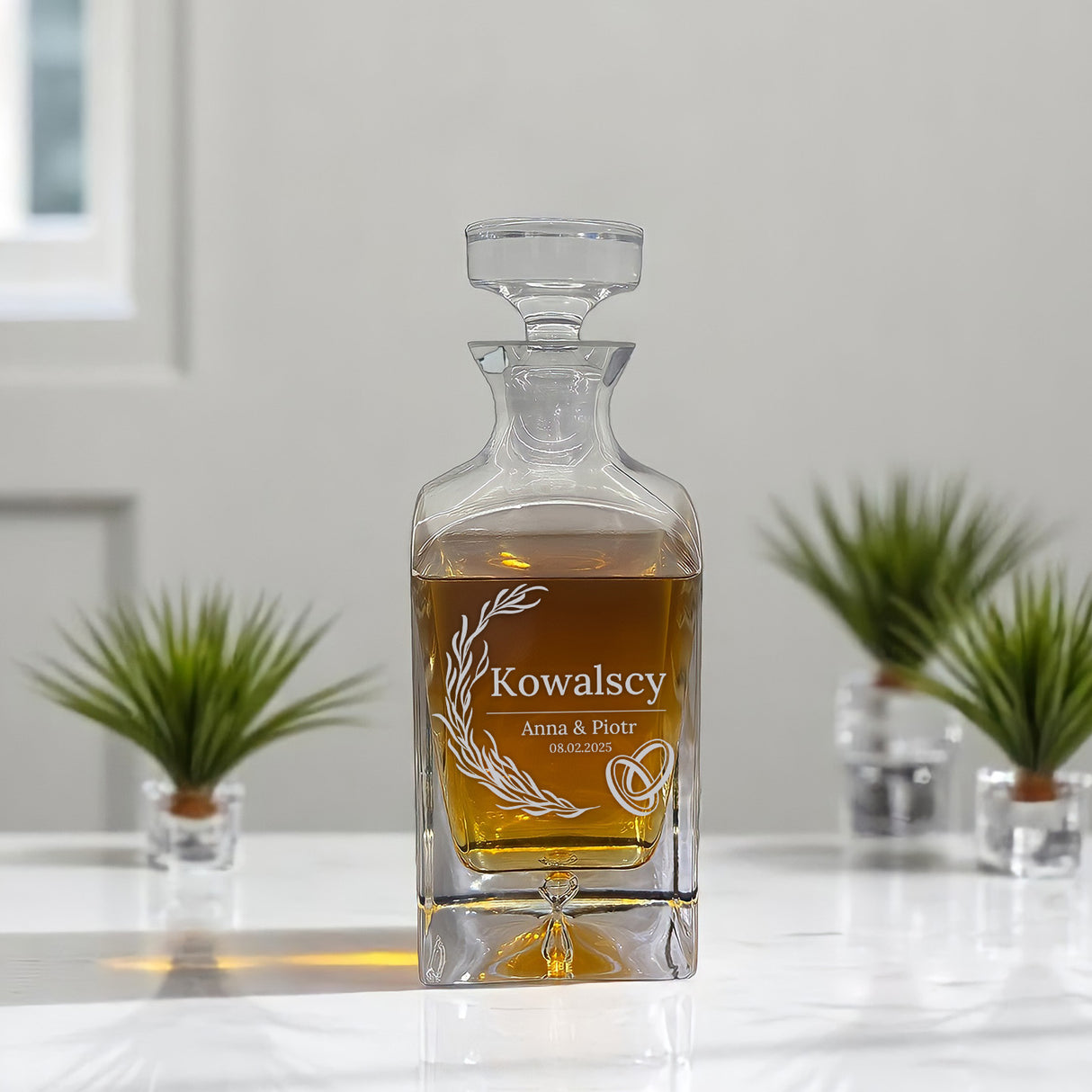Karafka do whisky 0,75 L  - OBRĄCZKI