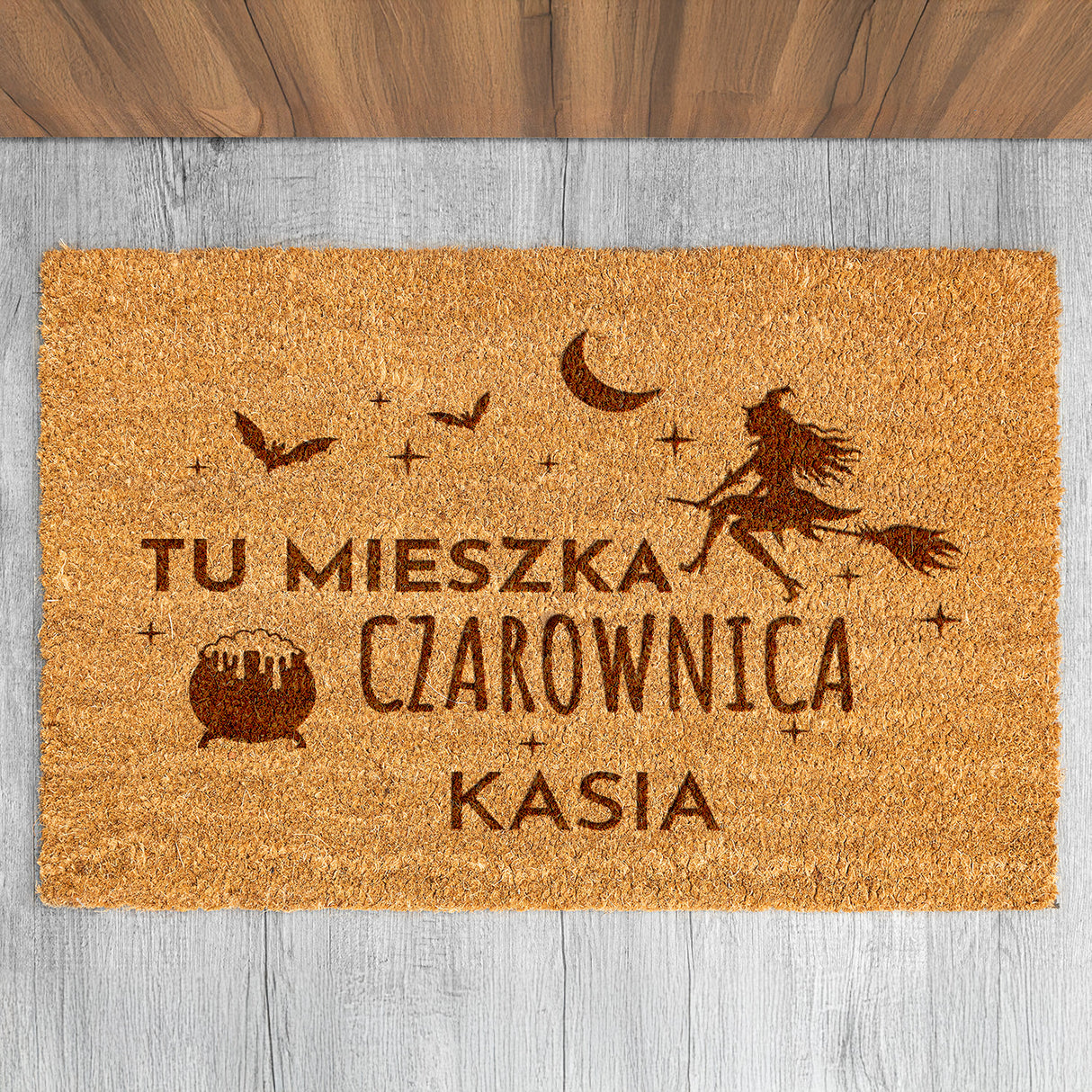 Wycieraczka kokosowa personalizowana - Tu Mieszka Czarownica