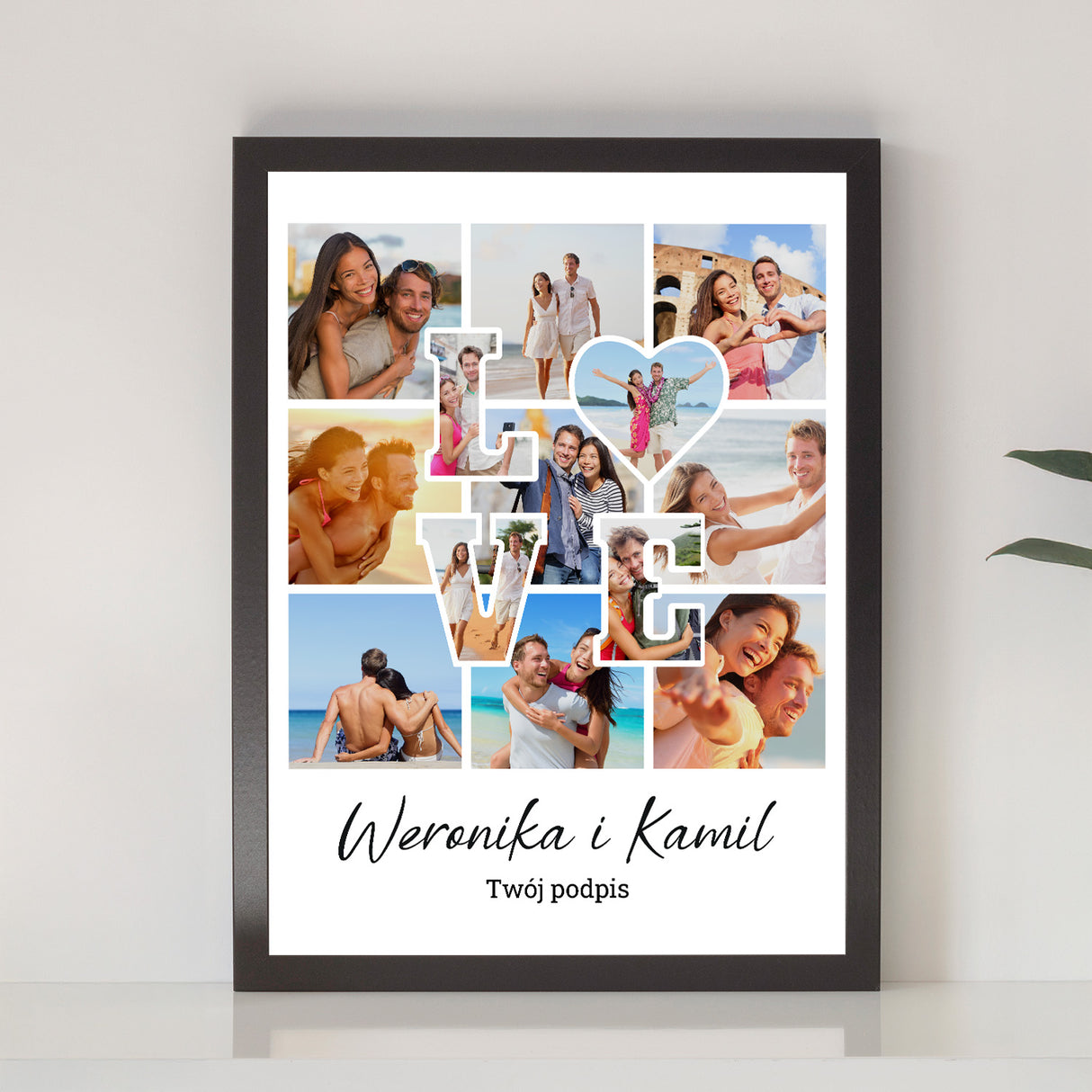 Wydruk w ramce 30x40 - Fotokolaż: Love - Pion