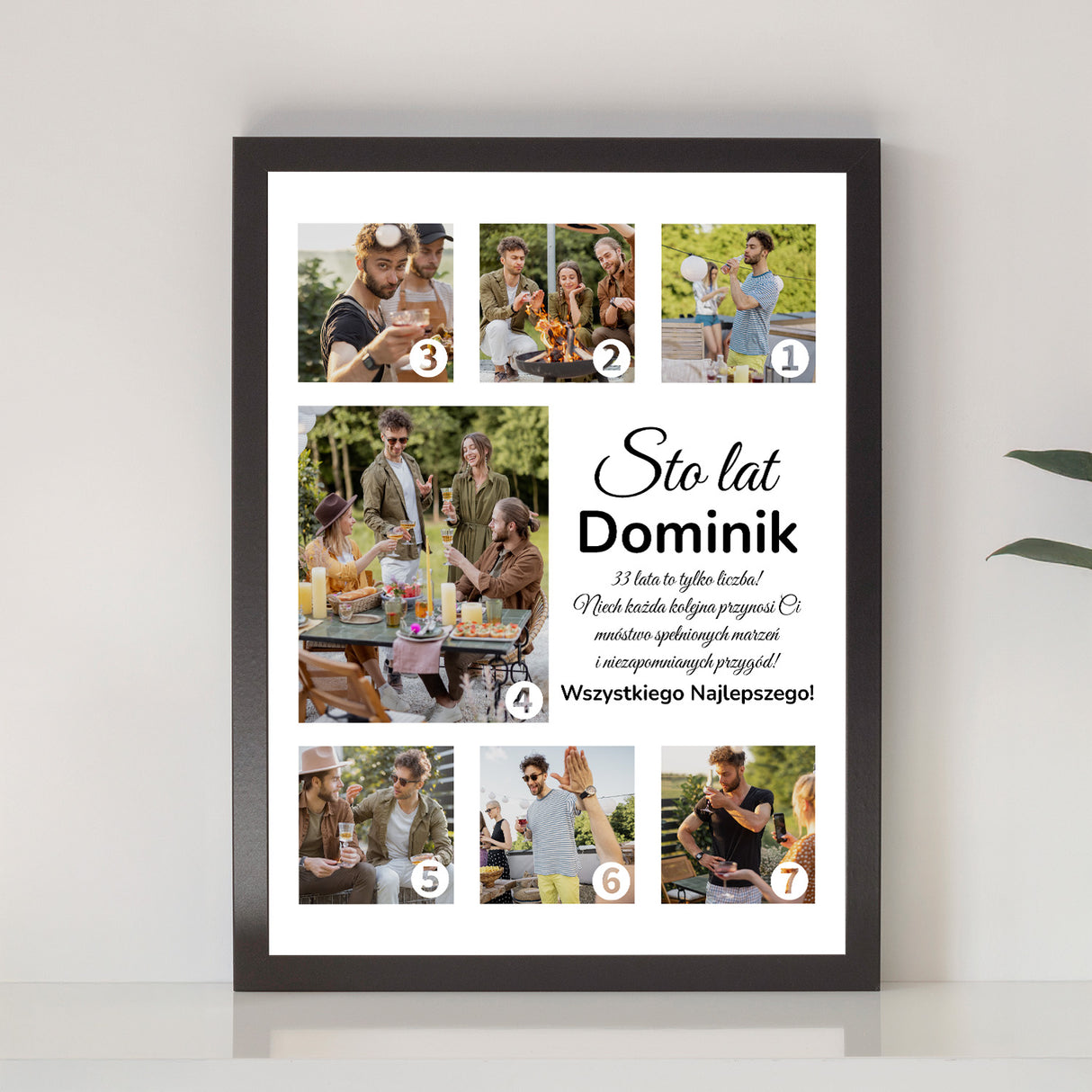 Wydruk w ramce 30x40 - Fotokolaż: Urodziny - Pion
