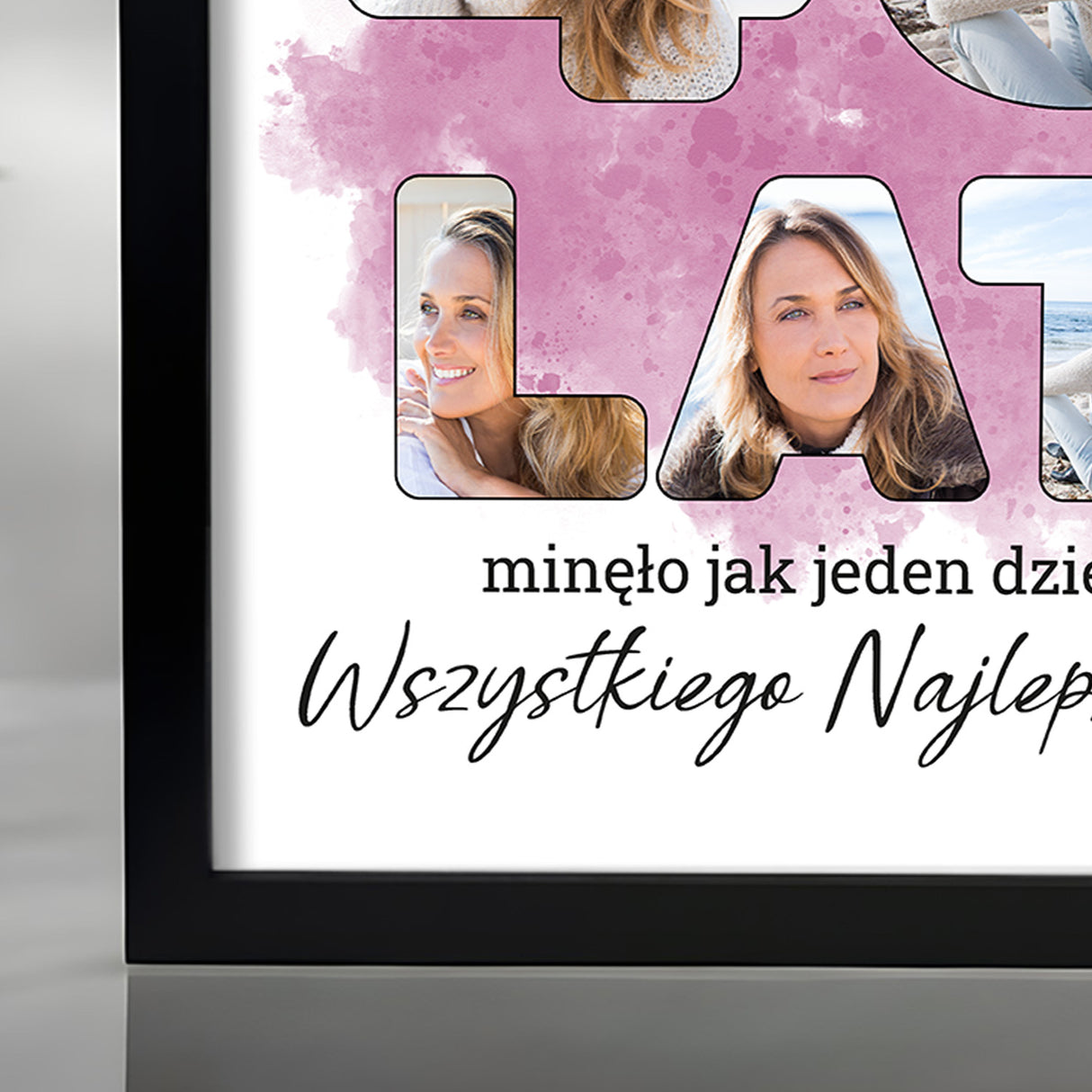 Wydruk w ramce 30x40 - Tekst: 40 LAT - Pion