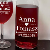 Zestaw karafka + dwa kieliszki do wina - NASZA DATA