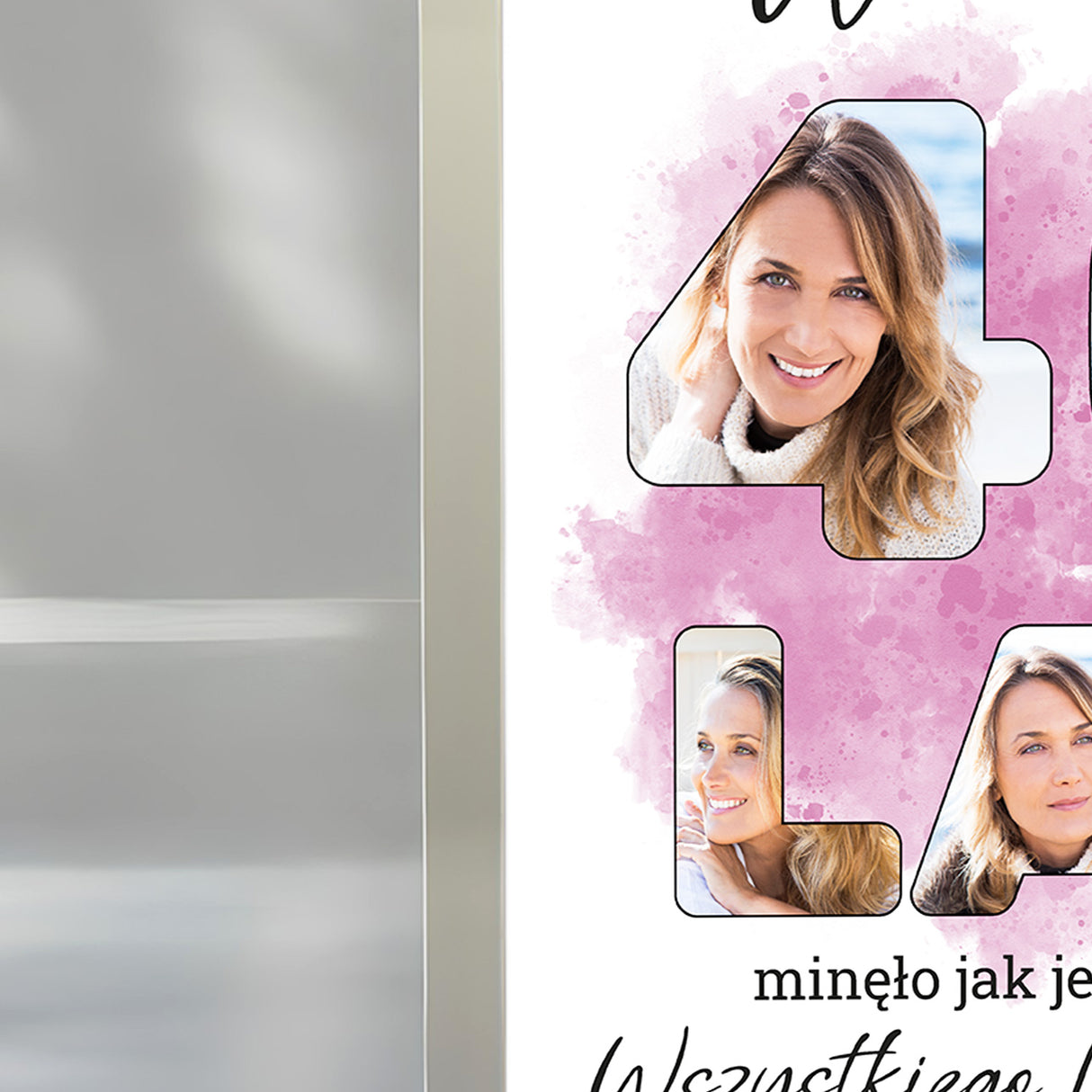 Wydruk w ramce 30x40 - Tekst: 40 LAT - Pion