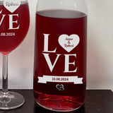Zestaw karafka + dwa kieliszki do wina - LOVE