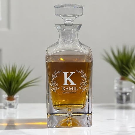 Karafka do whisky 0,75 L - INICJAŁ IMIĘ