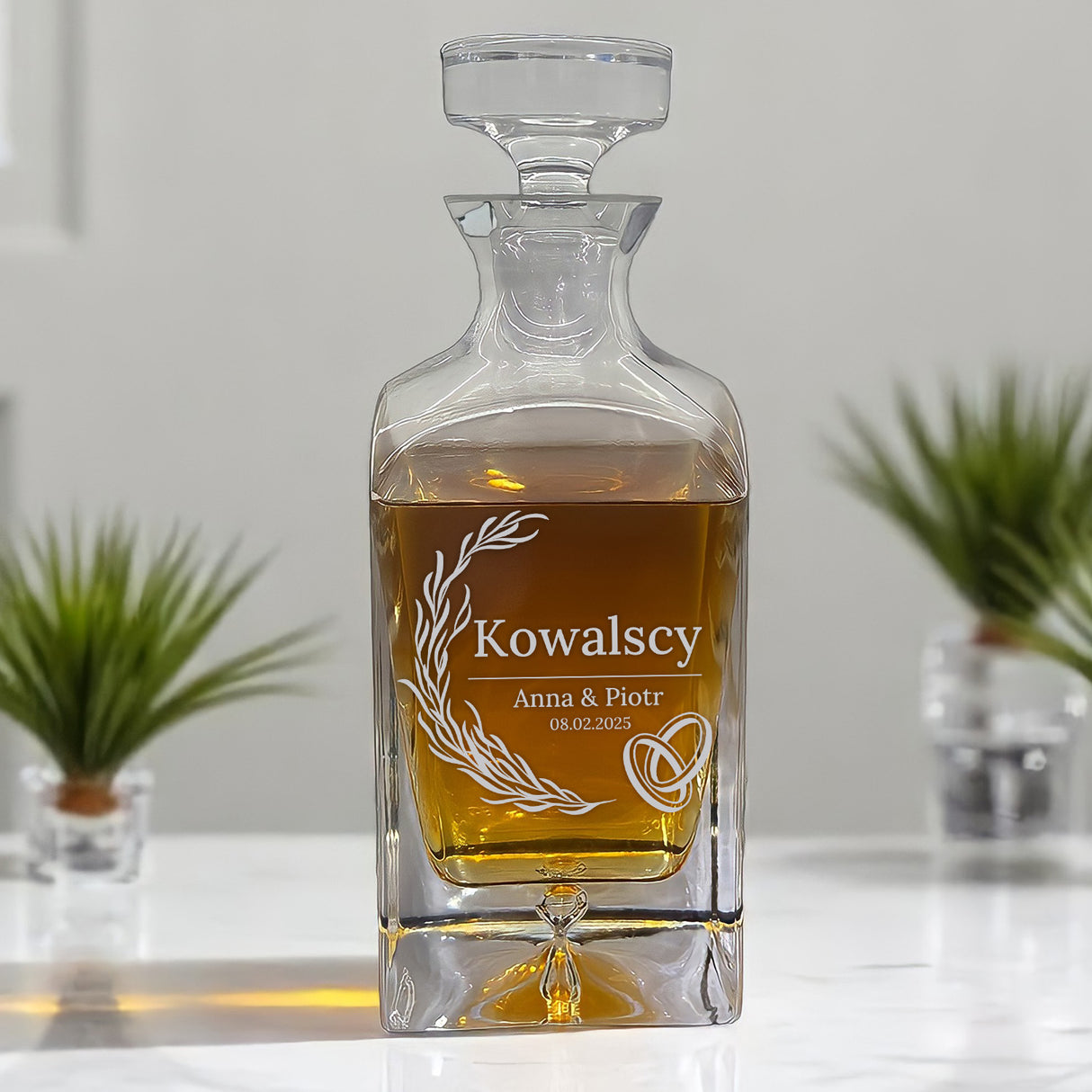Karafka do whisky 0,75 L  - OBRĄCZKI