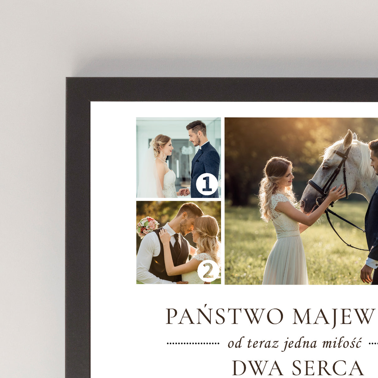 Wydruk w ramce 30x40 - Fotokolaż: Jedna Miłość - Pion