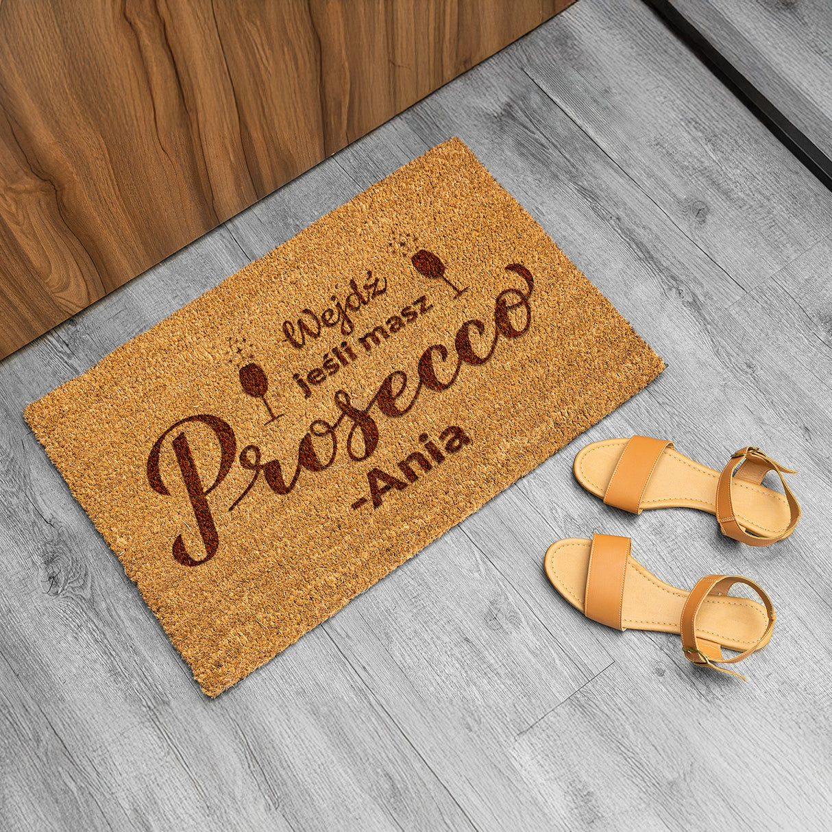 Wycieraczka kokosowa personalizowana - Wejdź Jeśli Masz Prosecco