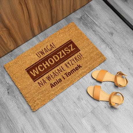 Wycieraczka kokosowa personalizowana - Wchodzisz Na Własne Ryzyko