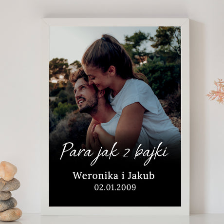 Wydruk w ramce 30x40 - Zdjęcie z podpisem: Para Jak Z Bajki - Pion