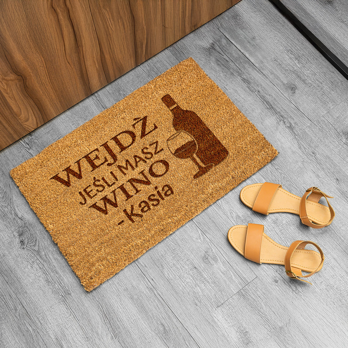 Wycieraczka kokosowa personalizowana - Wejdź Jeśli Masz Wino