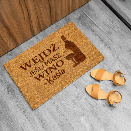 Wycieraczka kokosowa personalizowana - Wejdź Jeśli Masz Wino