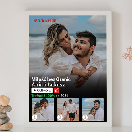Wydruk w ramce 30x40 - Fotokolaż: Netflix - Pion
