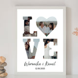 Wydruk w ramce 30x40 - Tekst: LOVE - Pion