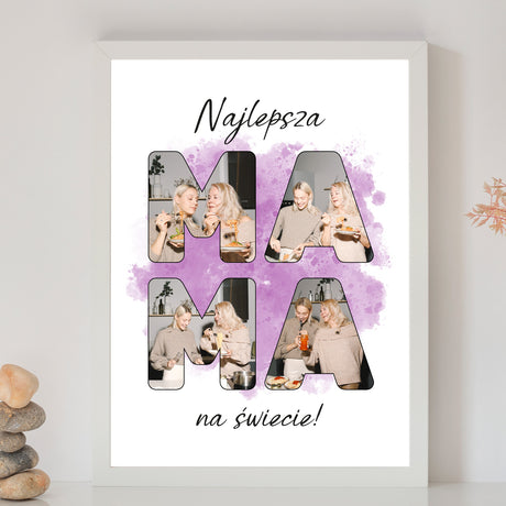 Wydruk w ramce 30x40 - Tekst: MAMA - Pion
