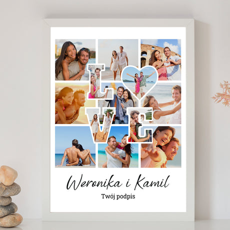 Wydruk w ramce 30x40 - Fotokolaż: Love - Pion
