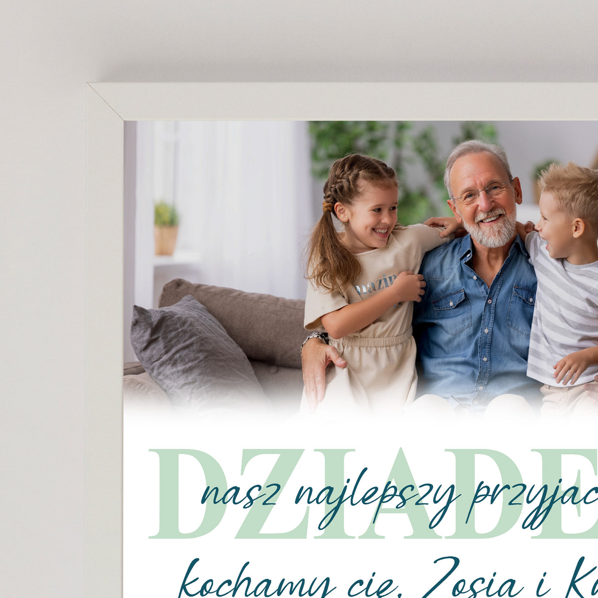 Wydruk w ramce 30x40 - Fotokolaż: Dziadek - Pion