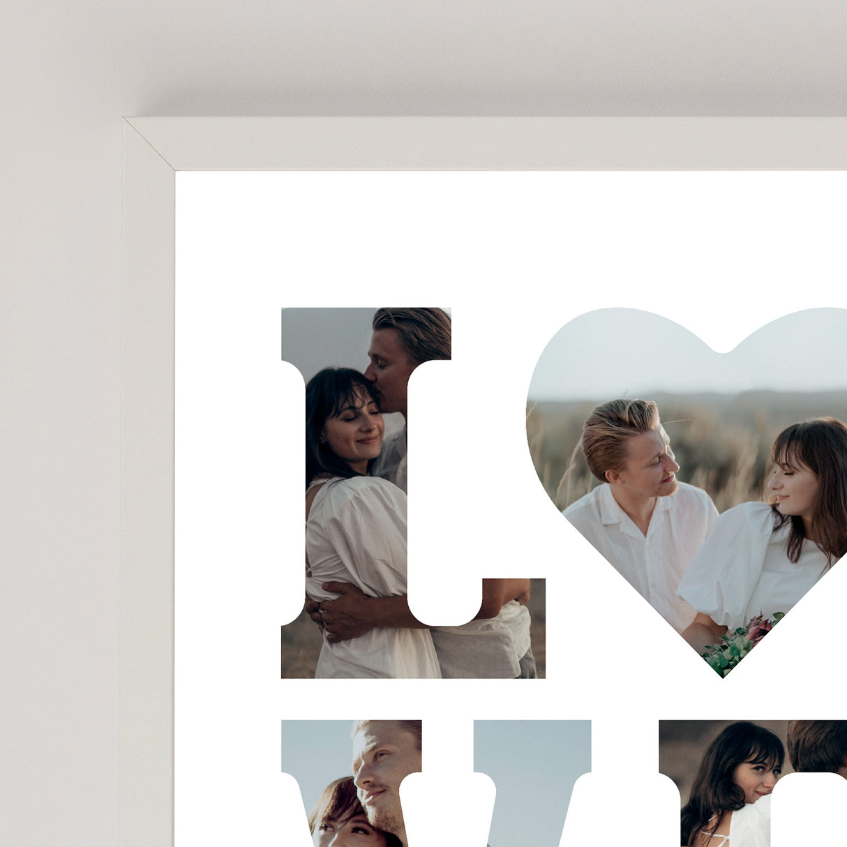 Wydruk w ramce 30x40 - Tekst: LOVE - Pion