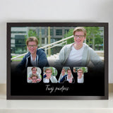 Wydruk w ramce 30x40 - Tekst: BRAT - Poziom