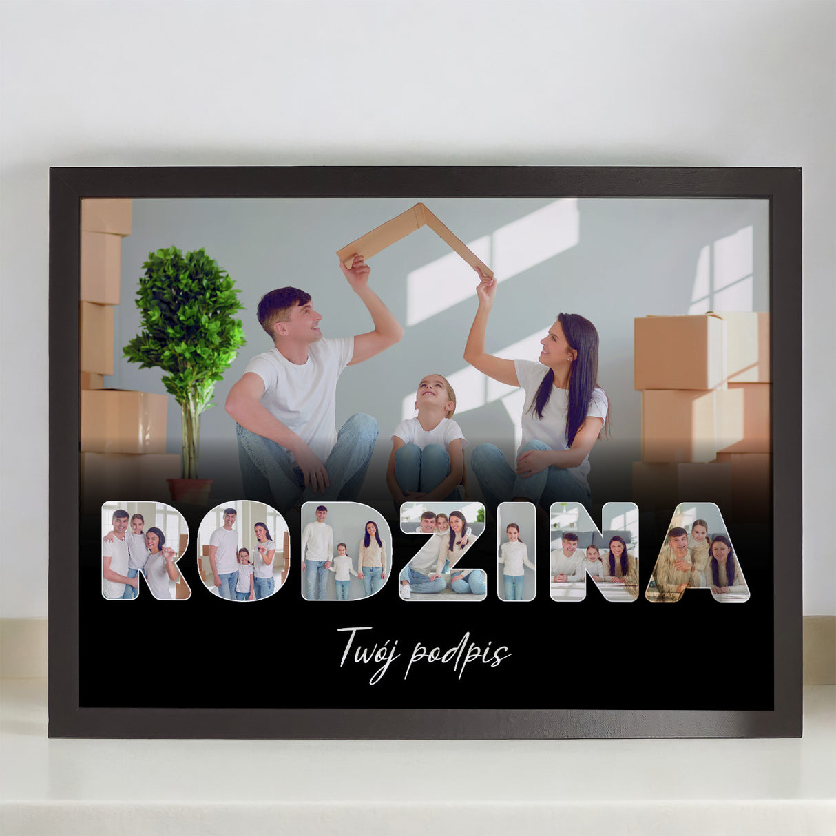 Wydruk w ramce 30x40 - Tekst: RODZINA - Poziom