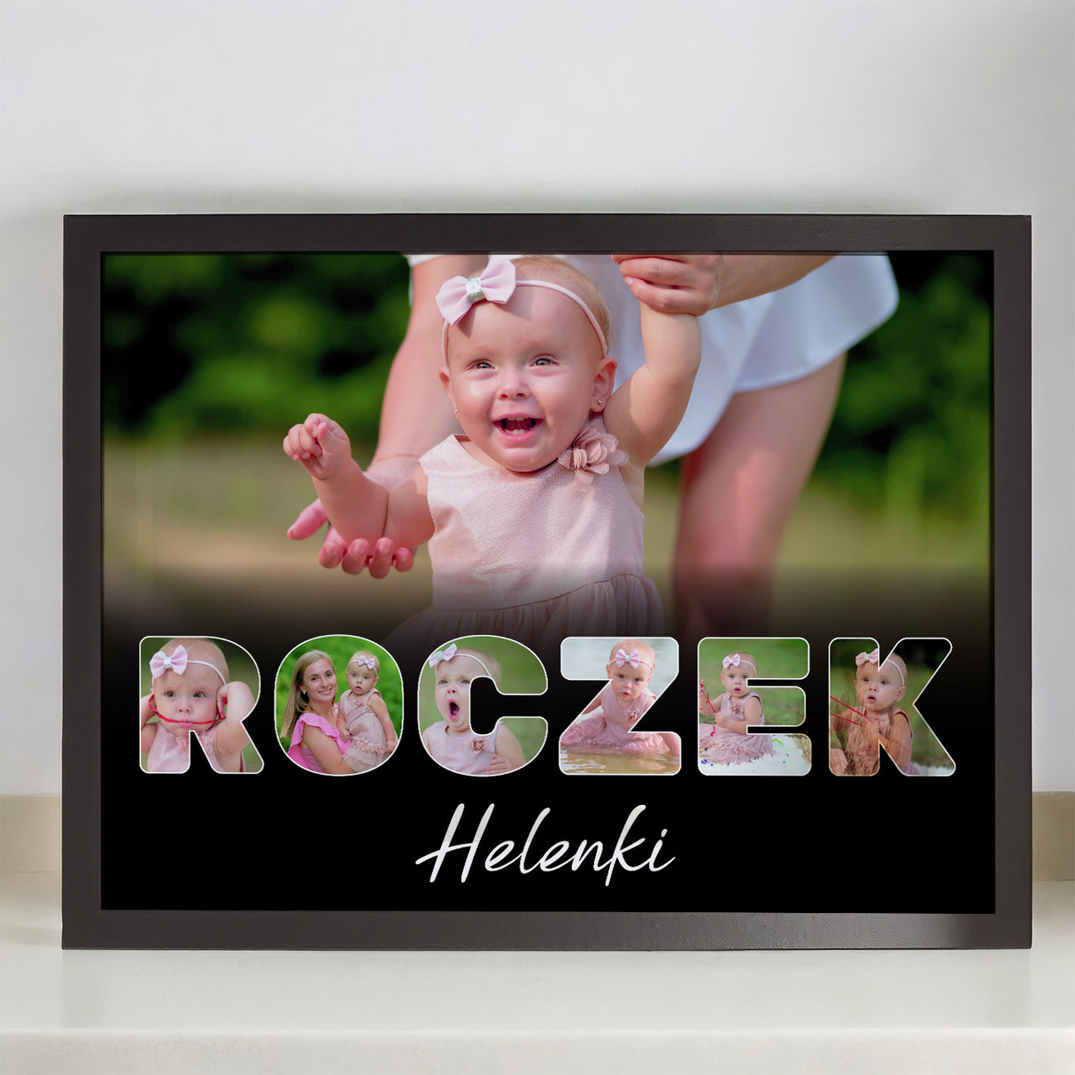 Wydruk w ramce 30x40 - Tekst: ROCZEK - Poziom