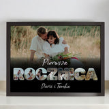 Wydruk w ramce 30x40 - Tekst: ROCZNICA - Poziom