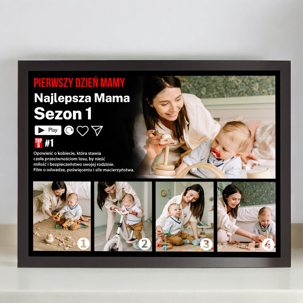 Wydruk w ramce 30x40 - Fotokolaż: Netflix Mama - Poziom